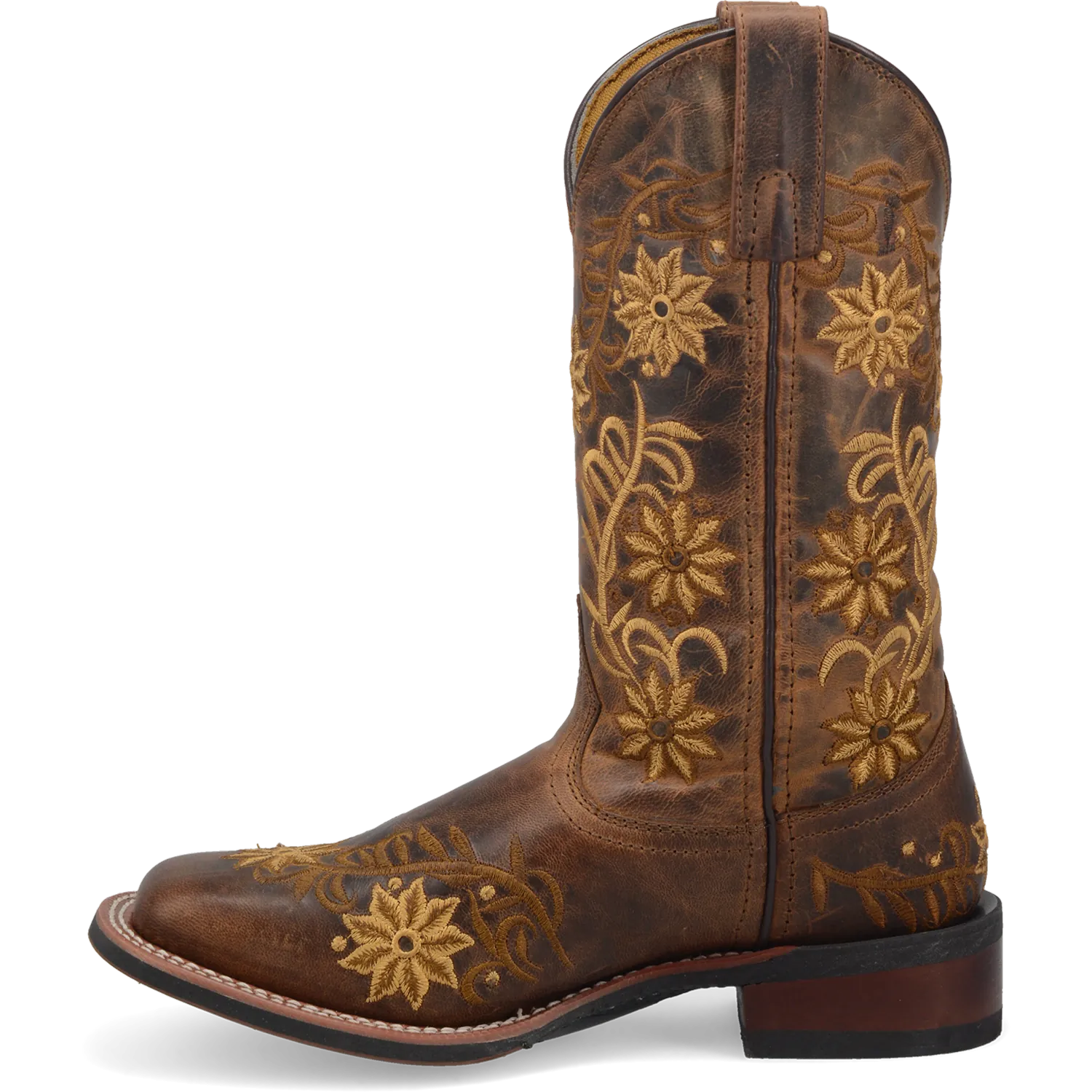 Dan Post Boots Boots Women's Secret Garden Leather Wide Square Toe Boots Brown Color - Dan Post Boots