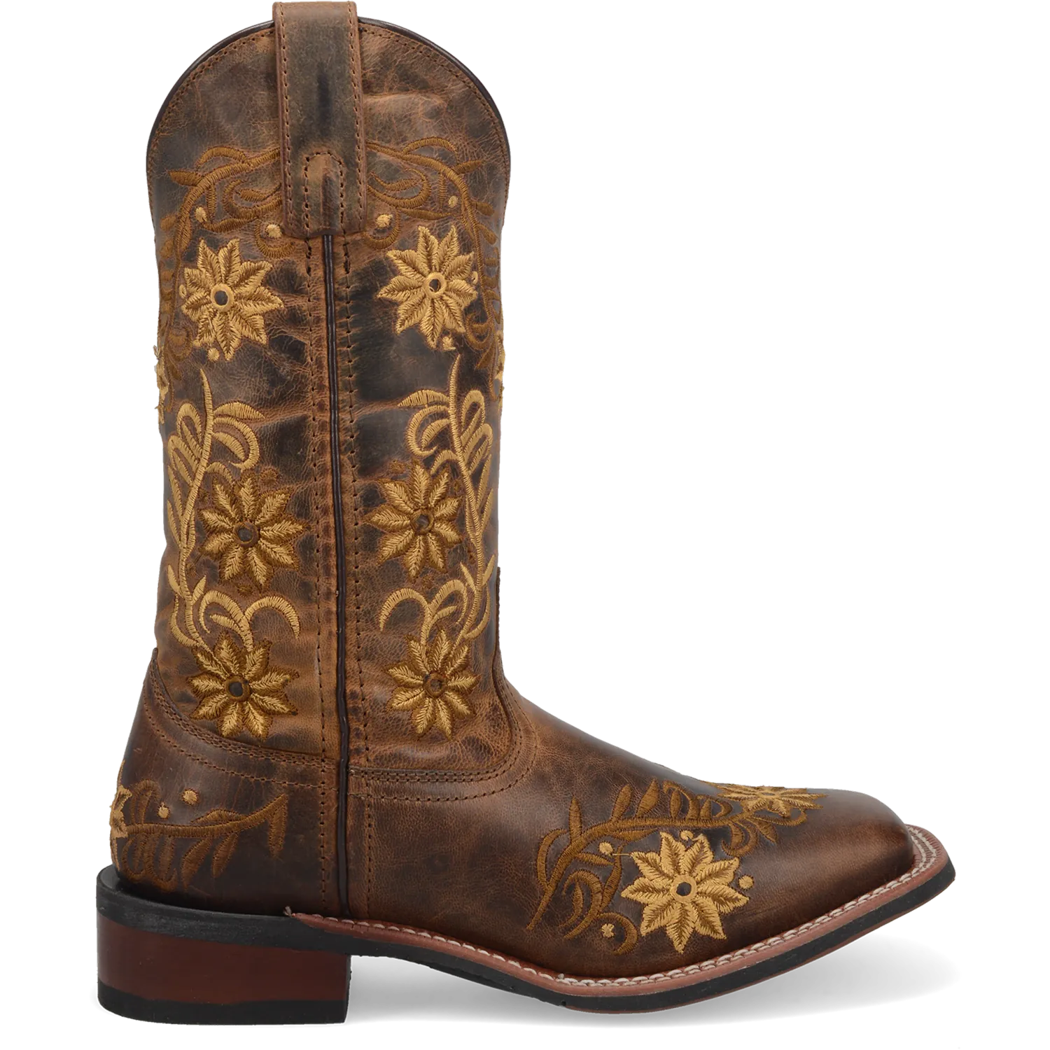 Dan Post Boots Boots Women's Secret Garden Leather Wide Square Toe Boots Brown Color - Dan Post Boots