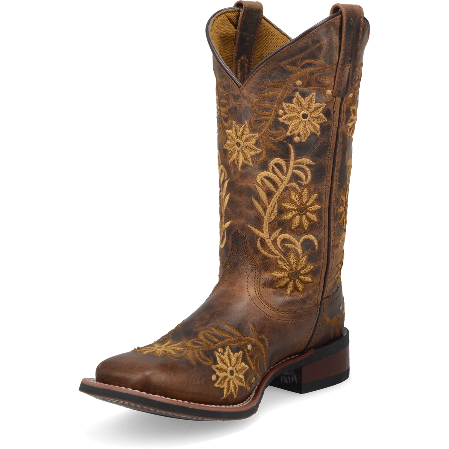 Dan Post Boots Boots Women's Secret Garden Leather Wide Square Toe Boots Brown Color - Laredo Boots