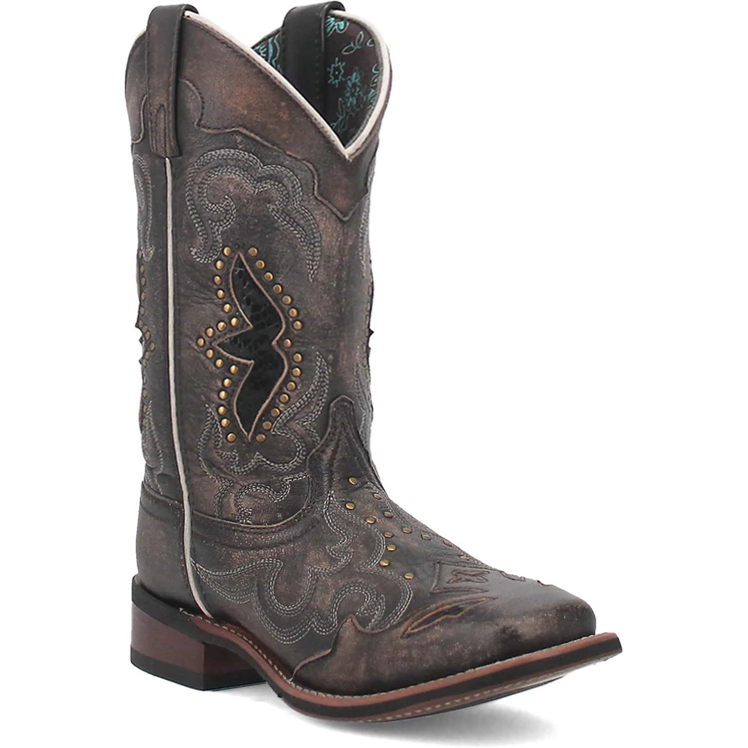 Dan Post Boots Boots Women's Spellbound Leather Wide Square Toe Boots Black Tan Color - Dan Post Boots