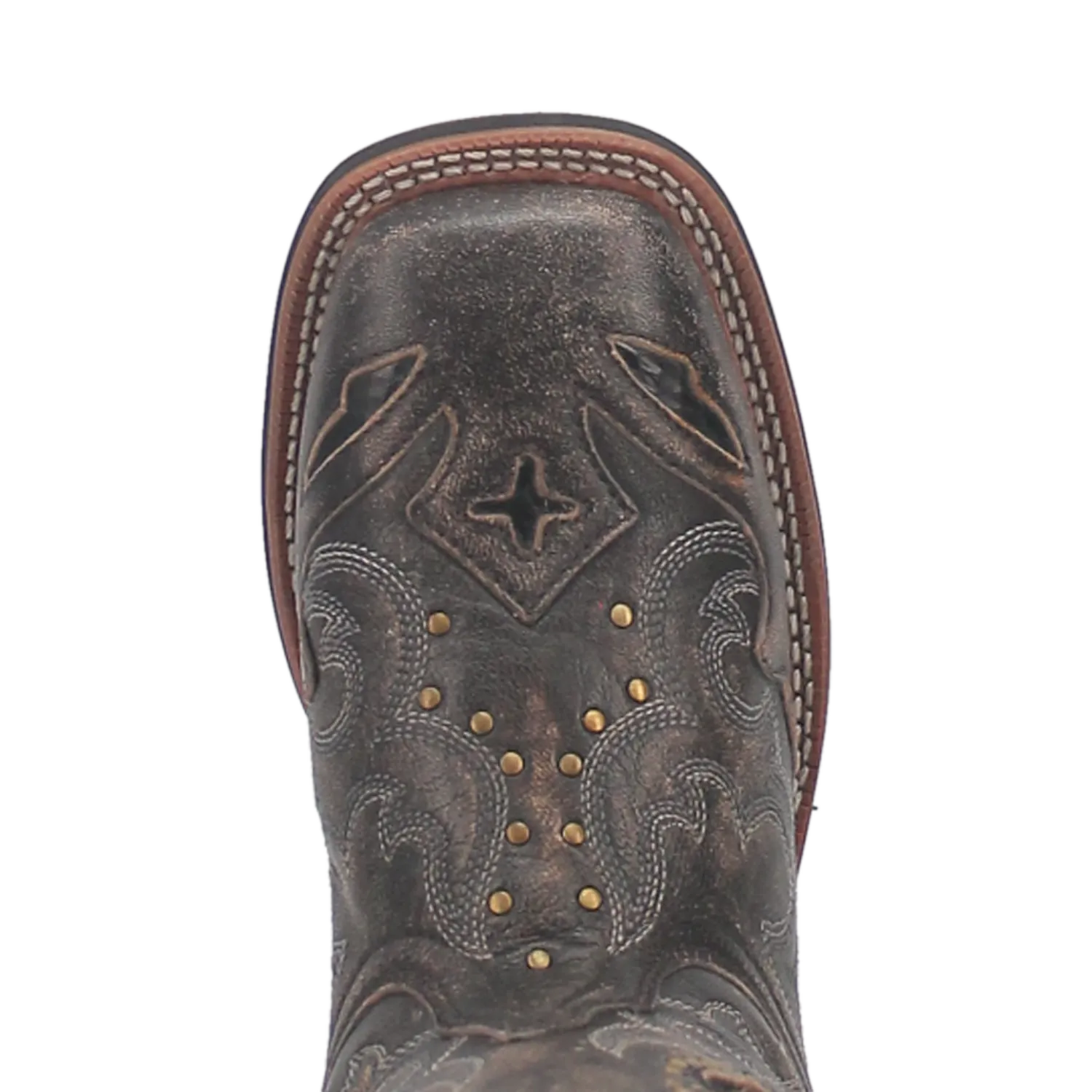 Dan Post Boots Boots Women's Spellbound Leather Wide Square Toe Boots Black Tan Color - Dan Post Boots