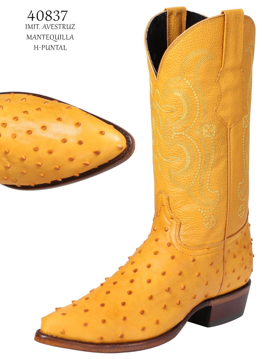 El General Western Wear Boots El Señor de los Cielos Cowboy Boot – Ostrich Print Butter Leather – Style 40837