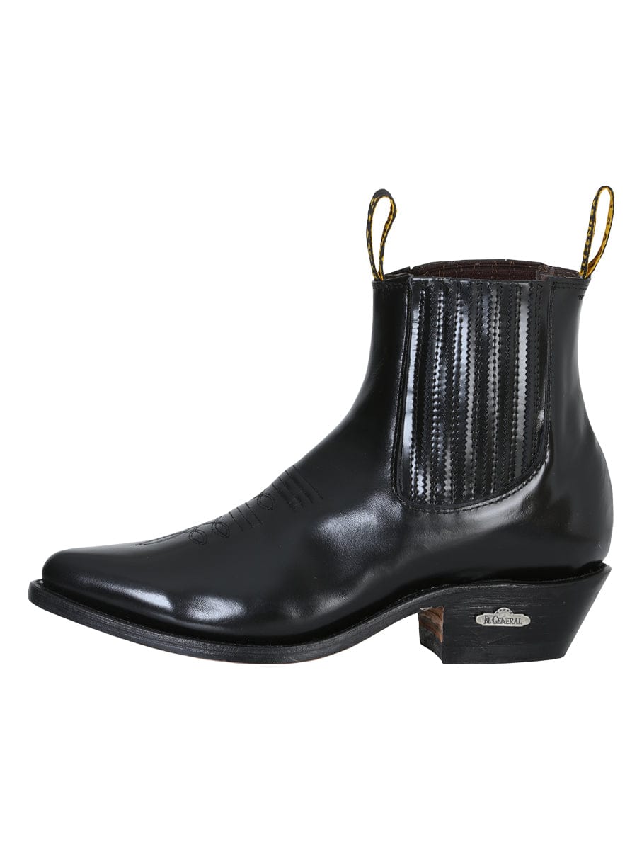El General Western Wear CABALLERO Ankle Cowboy Boot by El General - Black Chameleon 181 left side view
