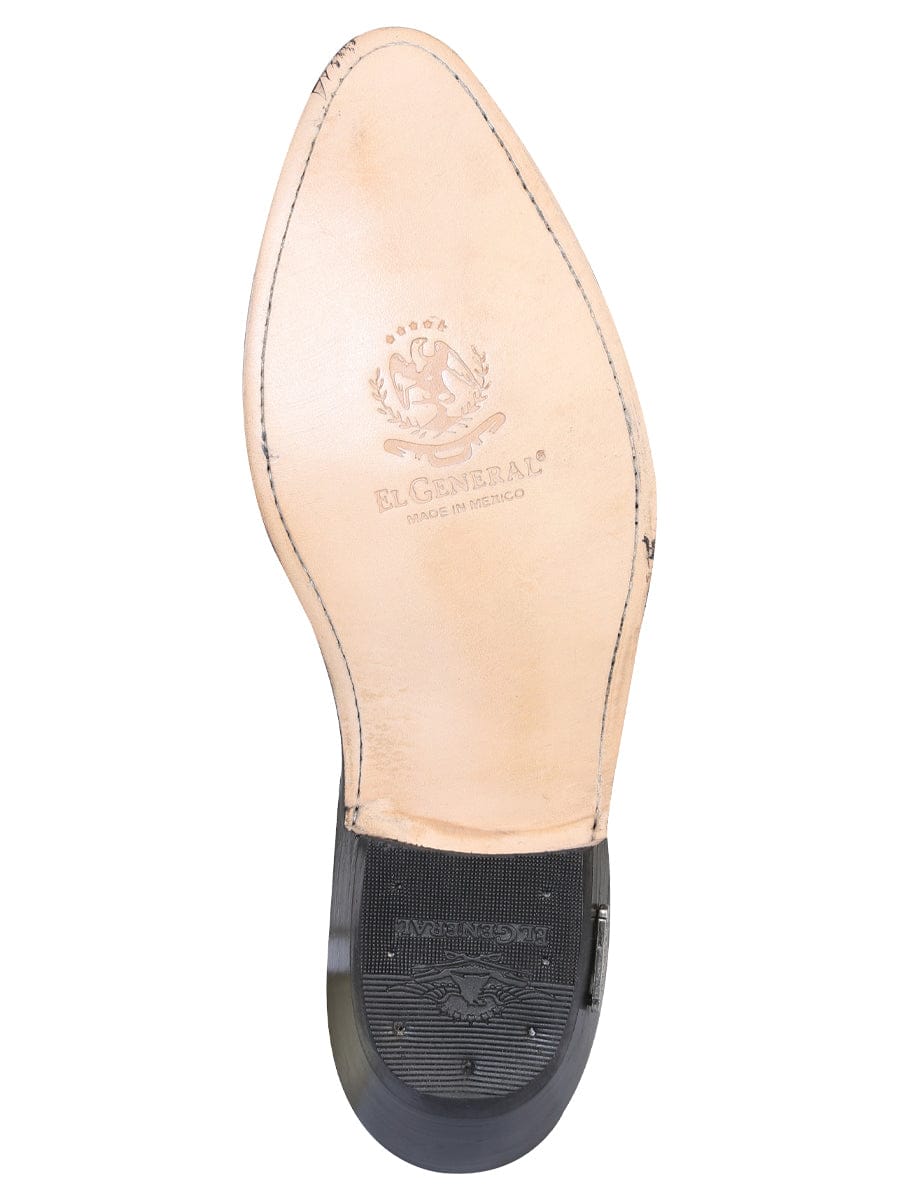 El General Western Wear CABALLERO Ankle Cowboy Boot by El General - Black Chameleon 181 sole view