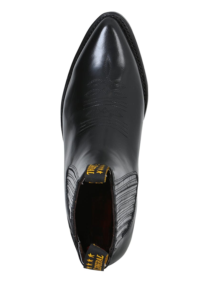 El General Western Wear CABALLERO Ankle Cowboy Boot by El General - Black Chameleon 181 top view