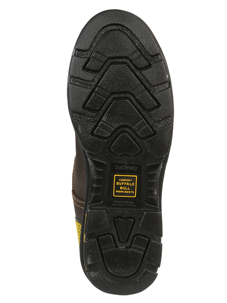El General Western Wear CABALLERO Buffalo & Bull Men’s Work Boots - Brown/Yellow 123031 sole view