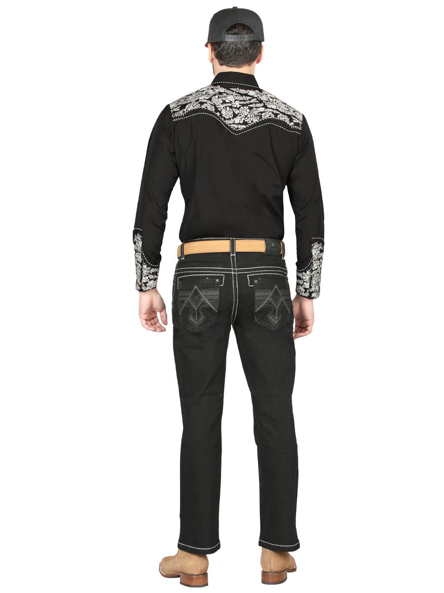 El General Western Wear CABALLERO Centenario Bootcut Denim Jeans - Black 44964