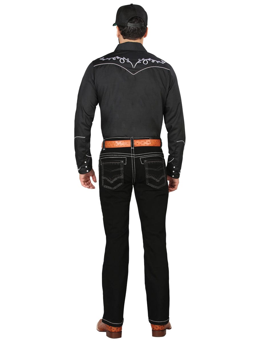 El General Western Wear CABALLERO Centenario Bootcut Denim Jeans - Black 44966