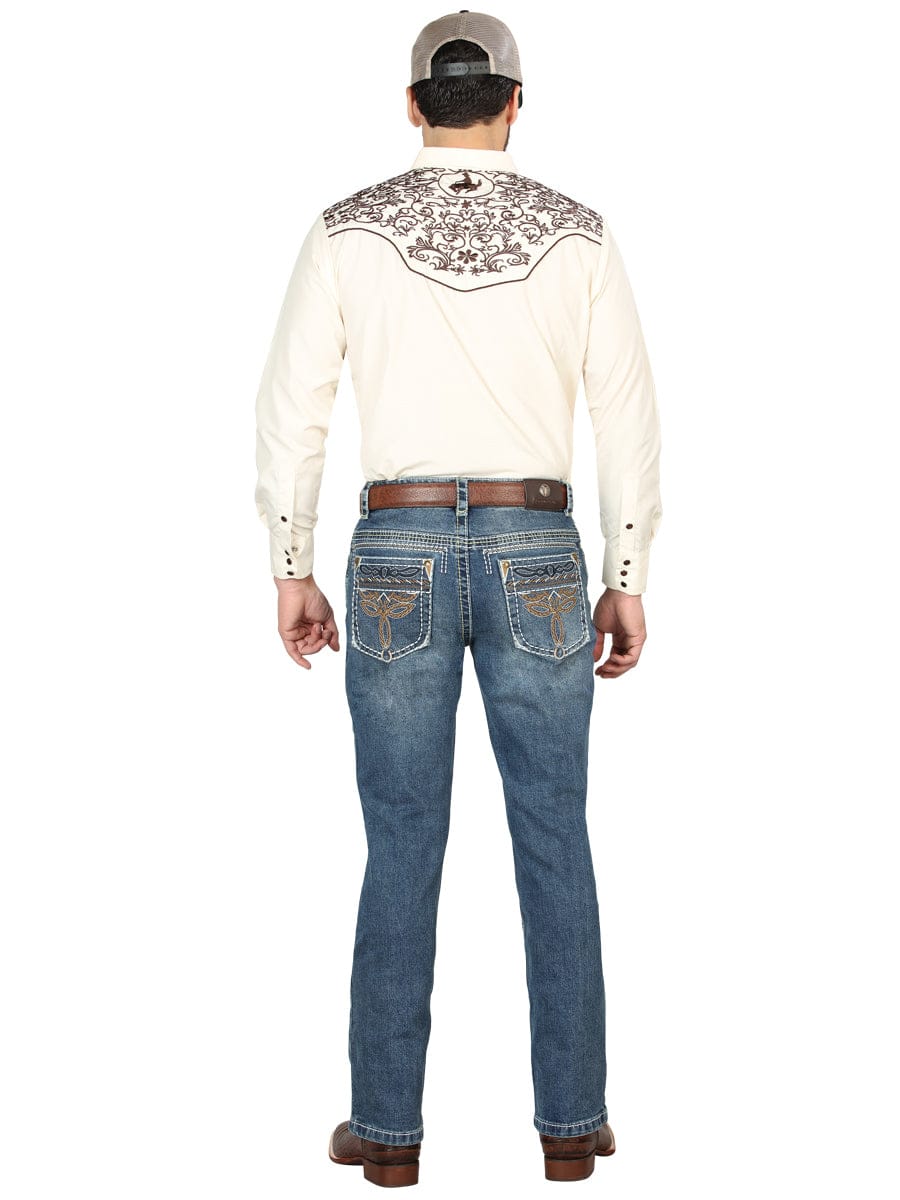 El General Western Wear CABALLERO Centenario Bootcut Denim Jeans - Dark Blue 44969