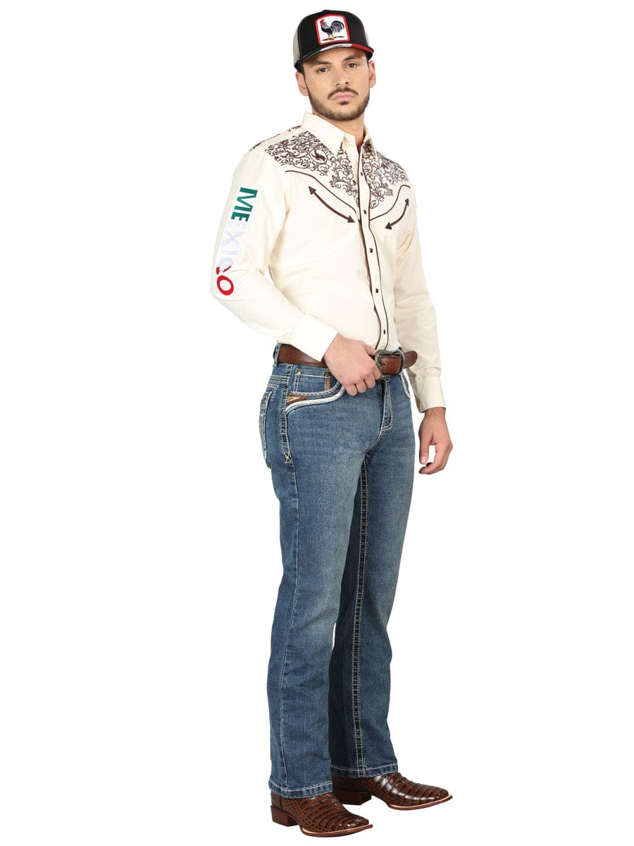 El General Western Wear CABALLERO Centenario Bootcut Denim Jeans - Dark Blue 44969