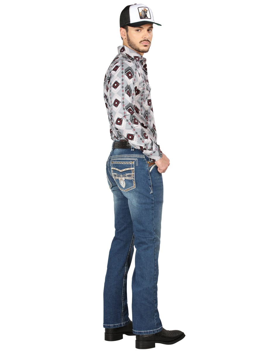 El General Western Wear CABALLERO Centenario Bootcut Denim Jeans - Dark Blue 44974