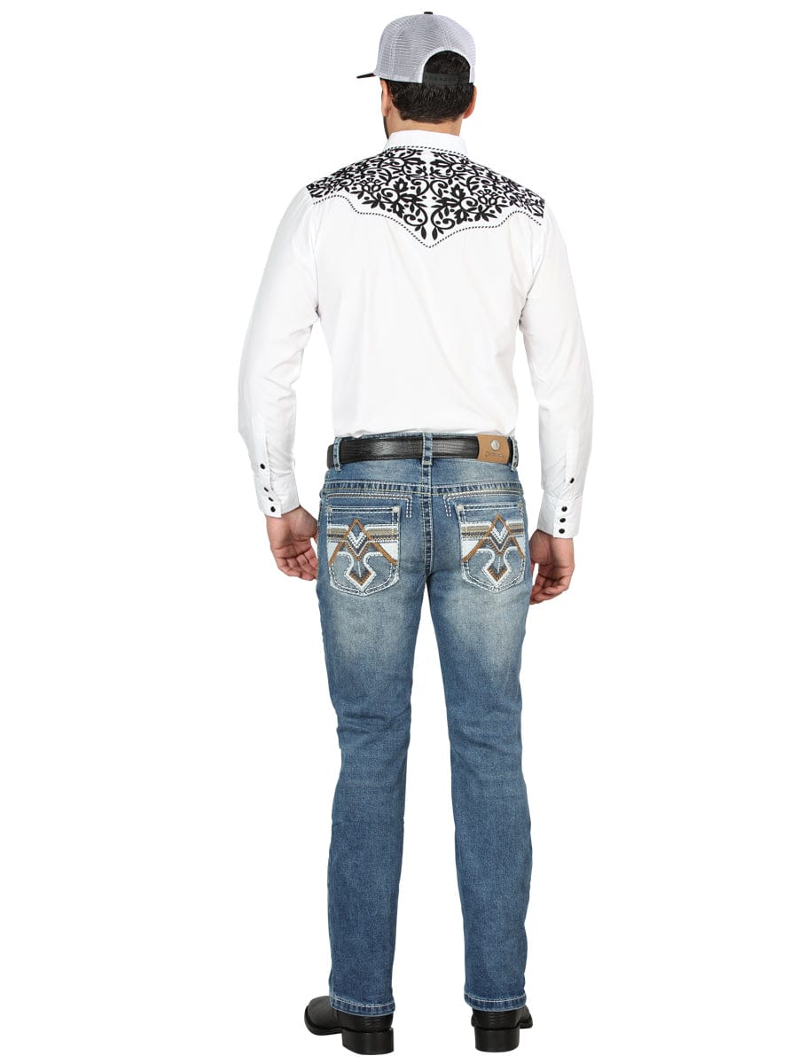 El General Western Wear CABALLERO Centenario Bootcut Denim Jeans - Medium Blue 44965