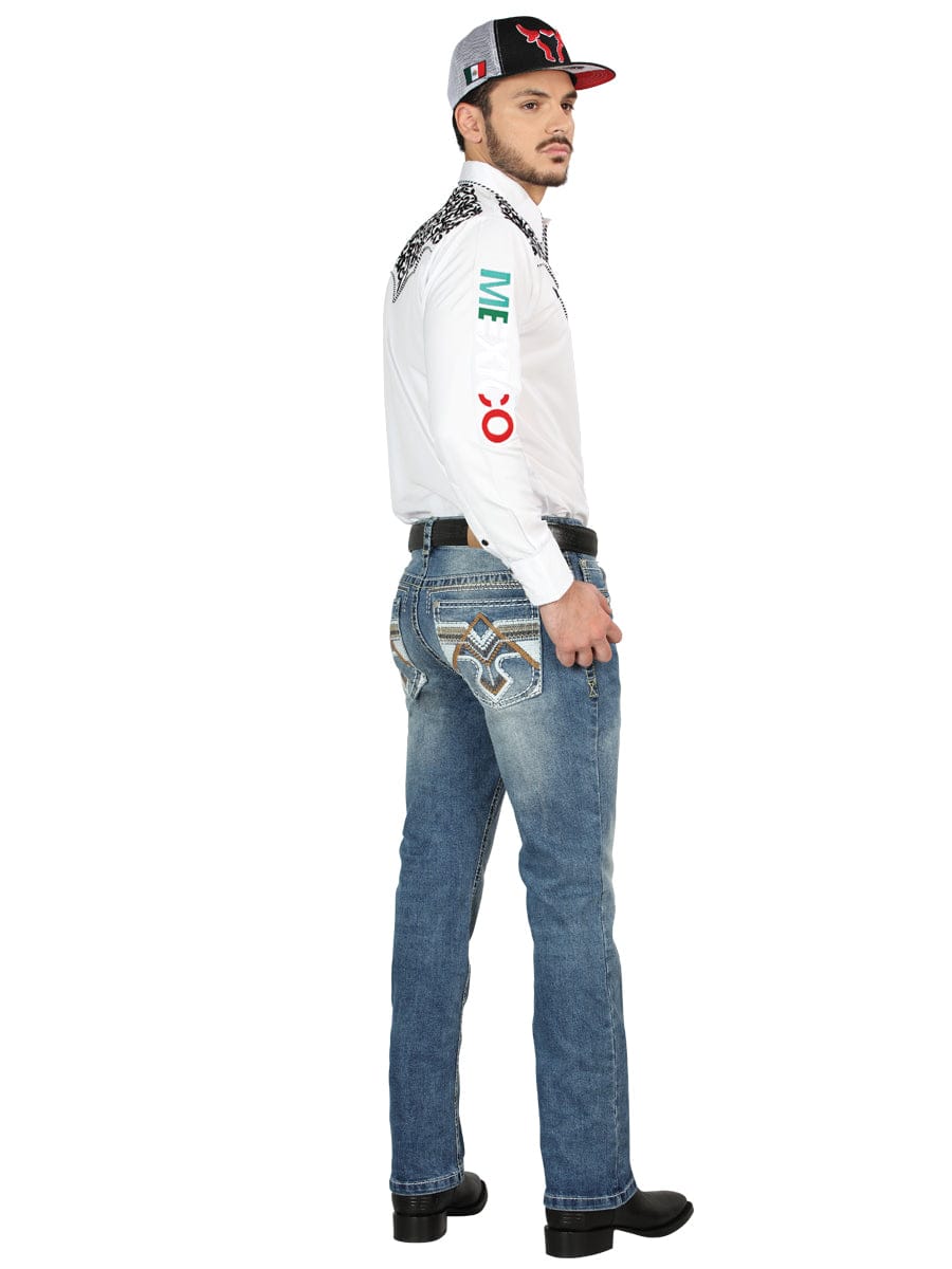 El General Western Wear CABALLERO Centenario Bootcut Denim Jeans - Medium Blue 44965