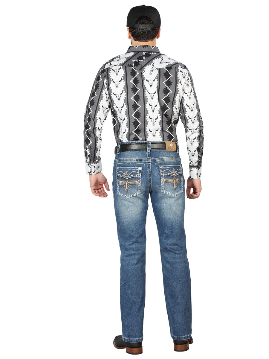 El General Western Wear CABALLERO Centenario Bootcut Denim Jeans - Medium Blue 44971