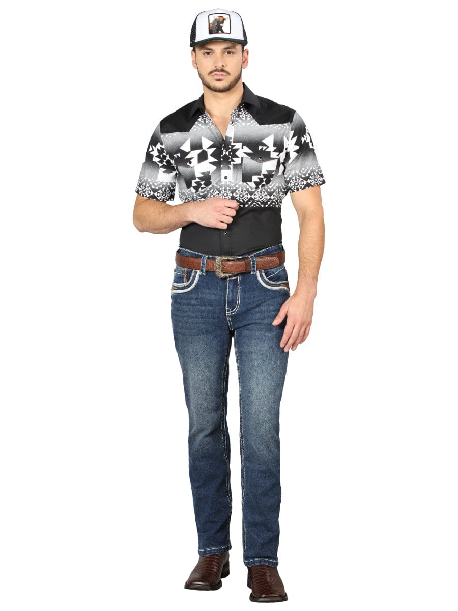 El General Western Wear CABALLERO Centenario Bootcut Denim Jeans - Medium Blue 44973