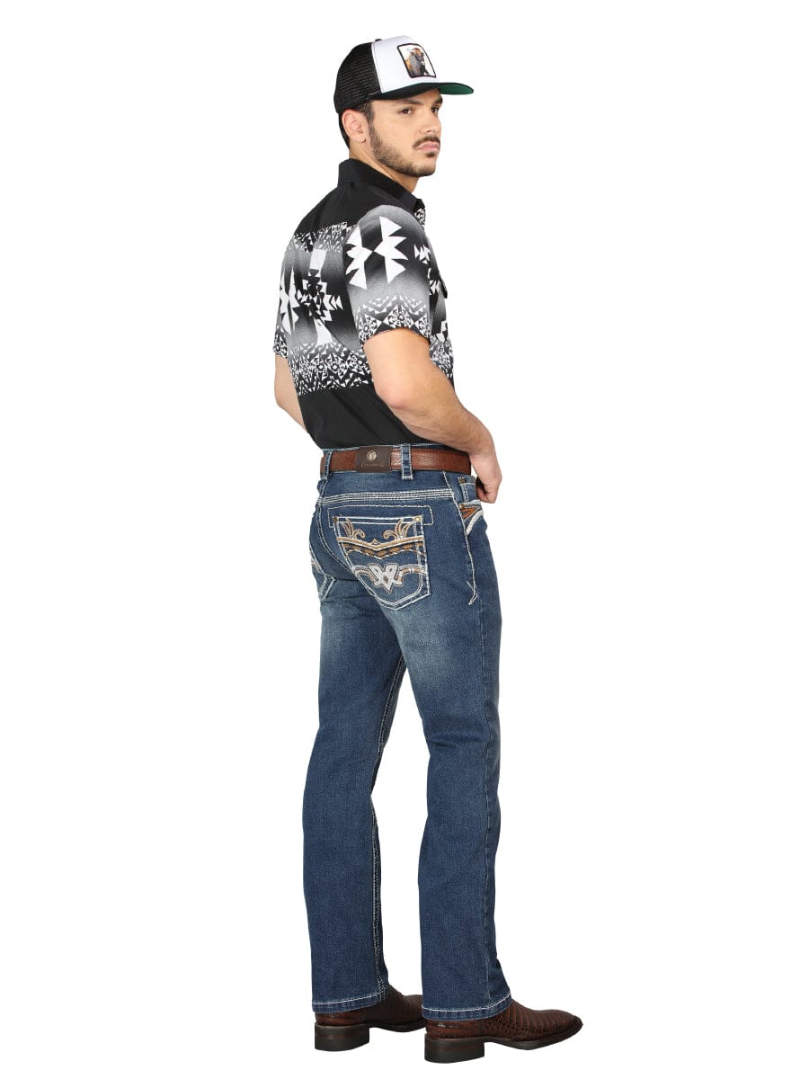 El General Western Wear CABALLERO Centenario Bootcut Denim Jeans - Medium Blue 44973