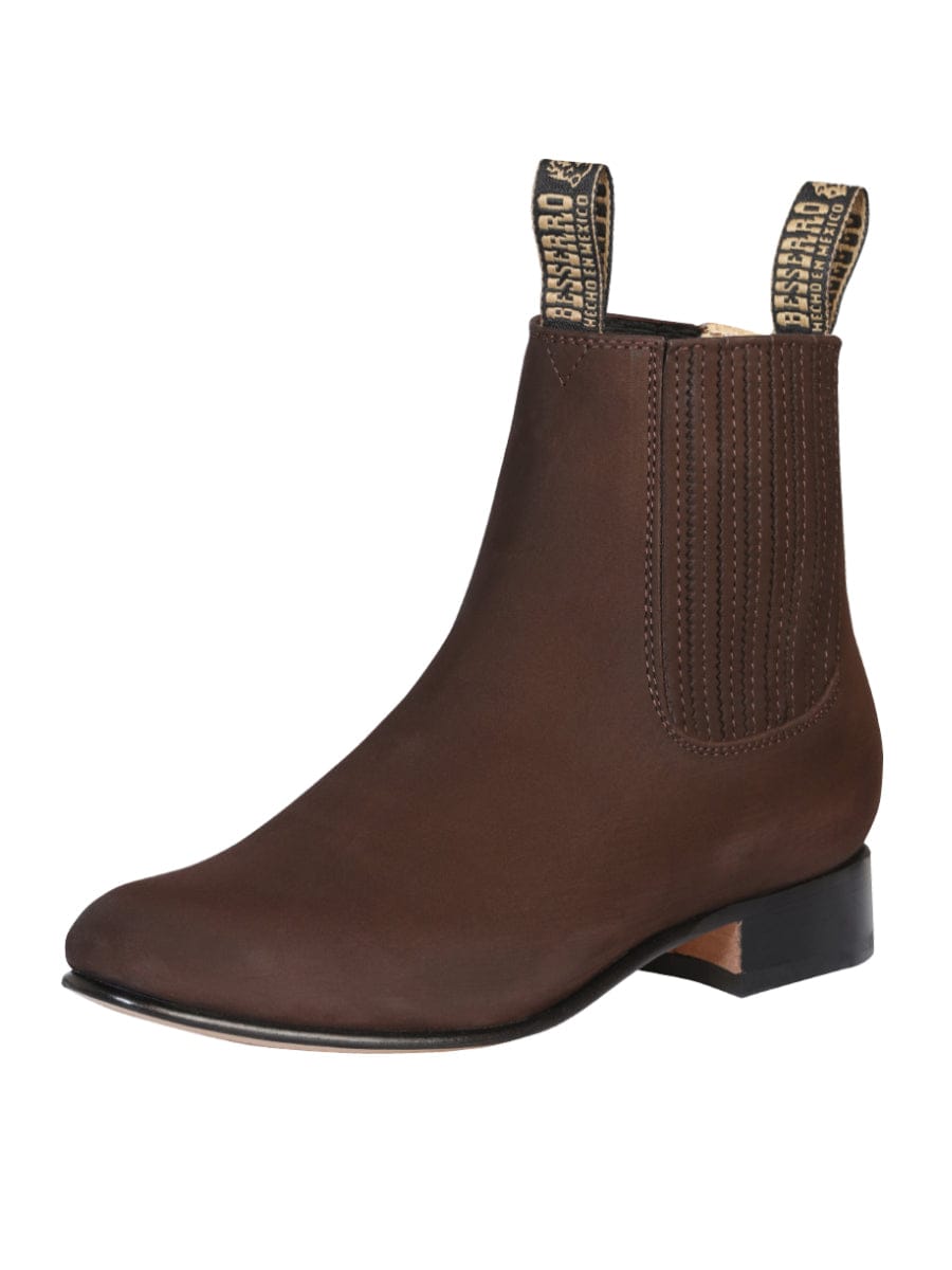 El Besserro Charro Boot - Dark Brown Nobuck 206 - Side View