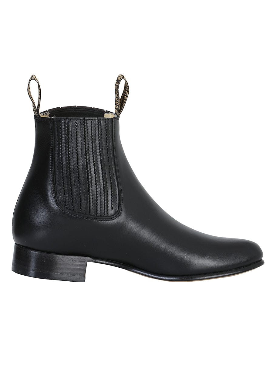 El Besserro Round Toe Ankle Boot - Leather Black 207 - Right Side View