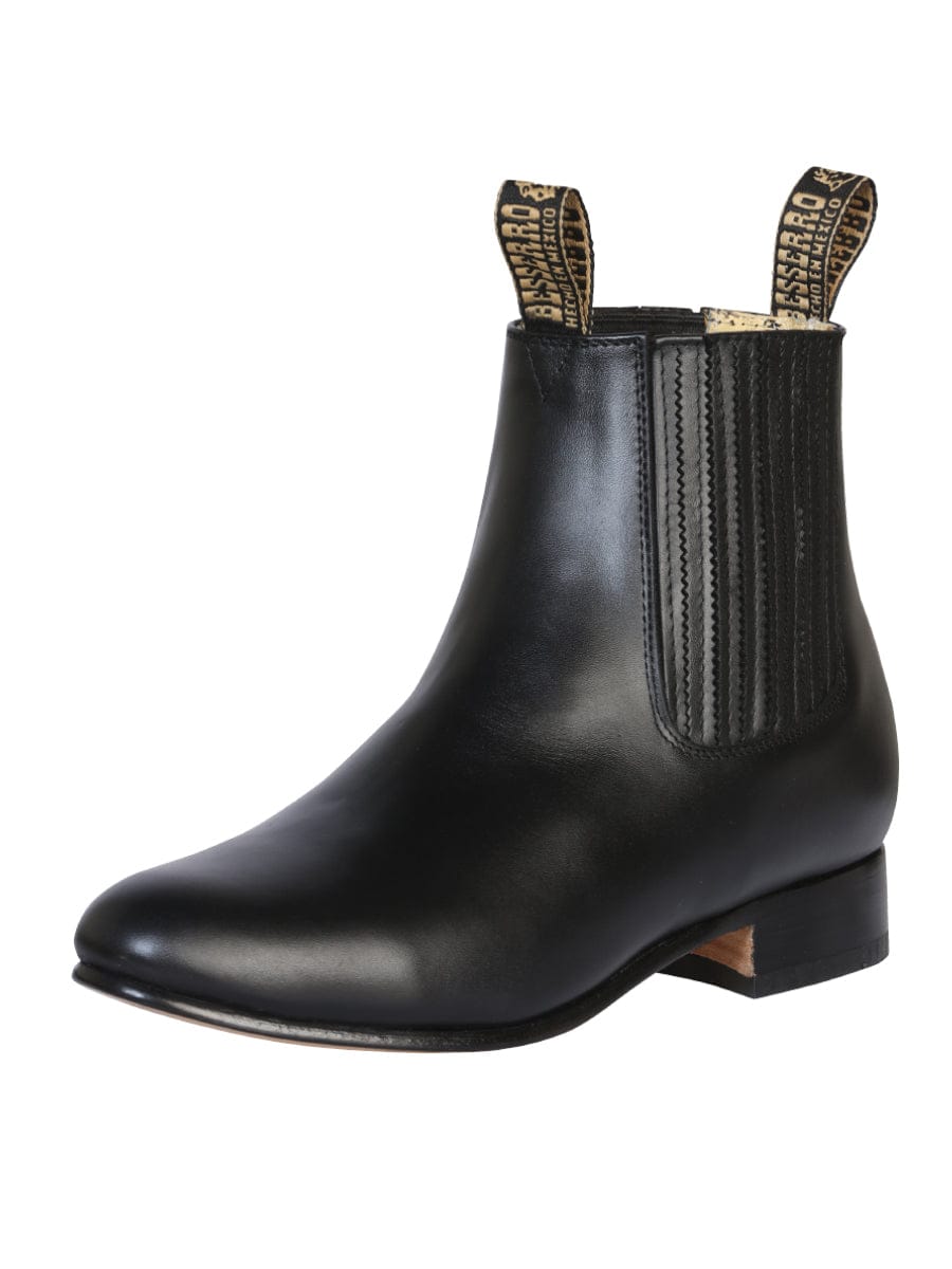 El Besserro Round Toe Ankle Boot - Leather Black 207 - Side View