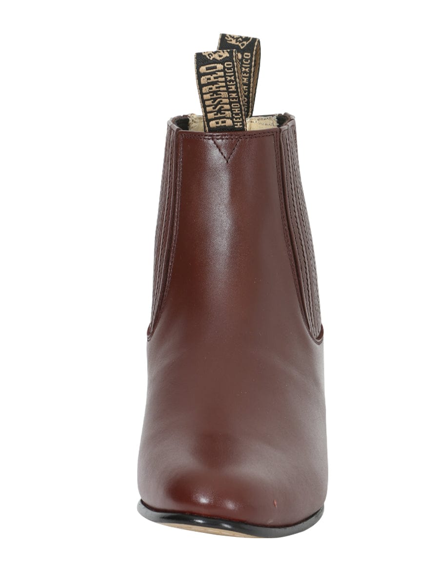 El Besserro Round Toe Ankle Boot - Leather Wine 202 - Front View