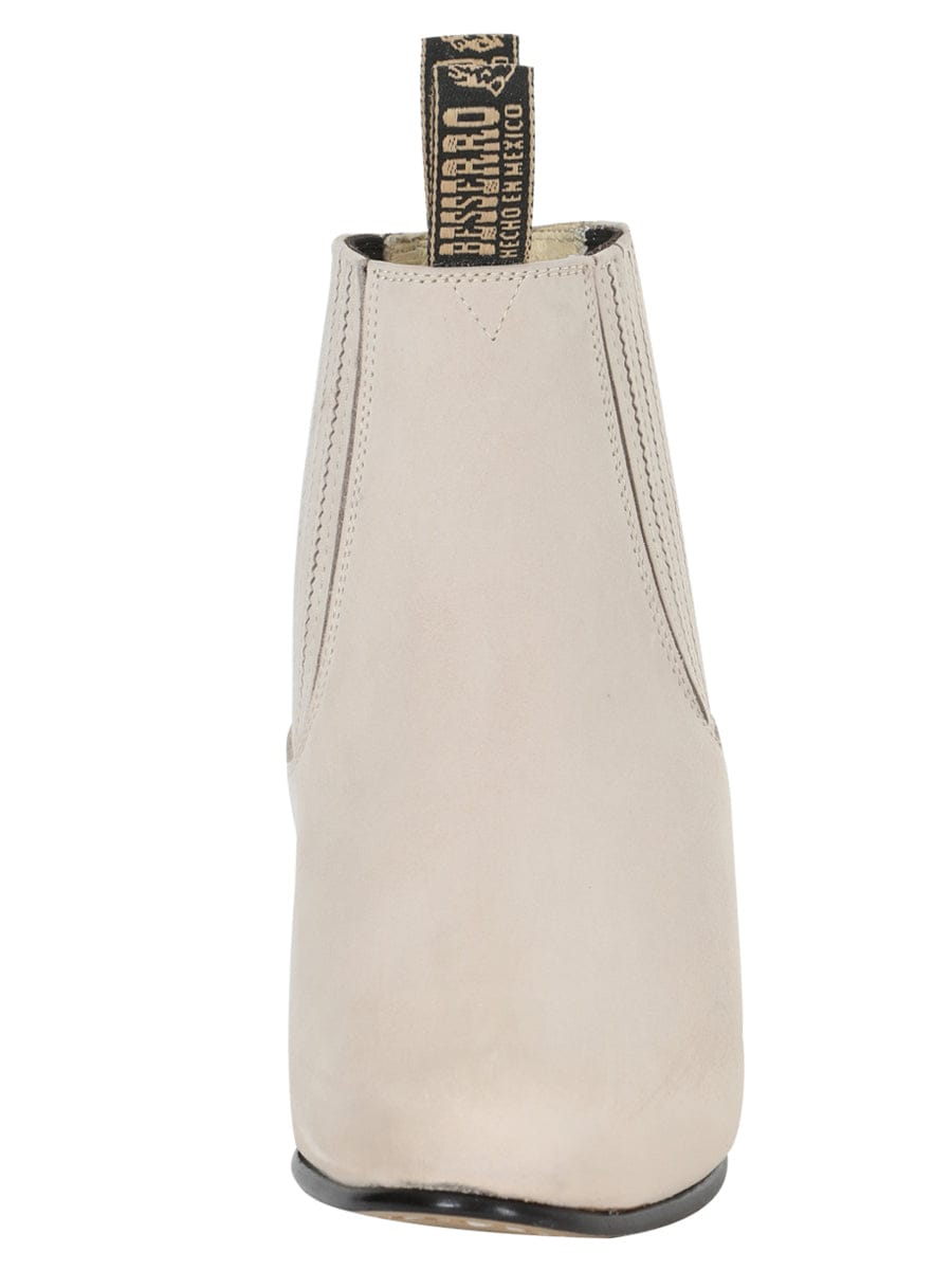 El General Western Wear CABALLERO El Besserro Charro Boot - Nobuck Bone 205 Front View