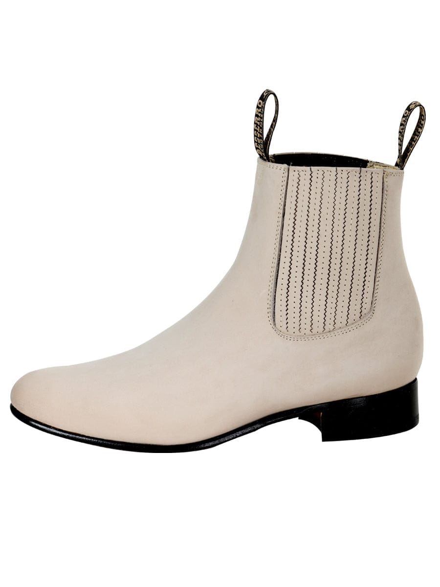 El General Western Wear CABALLERO El Besserro Charro Boot - Nobuck Bone 205 left side view