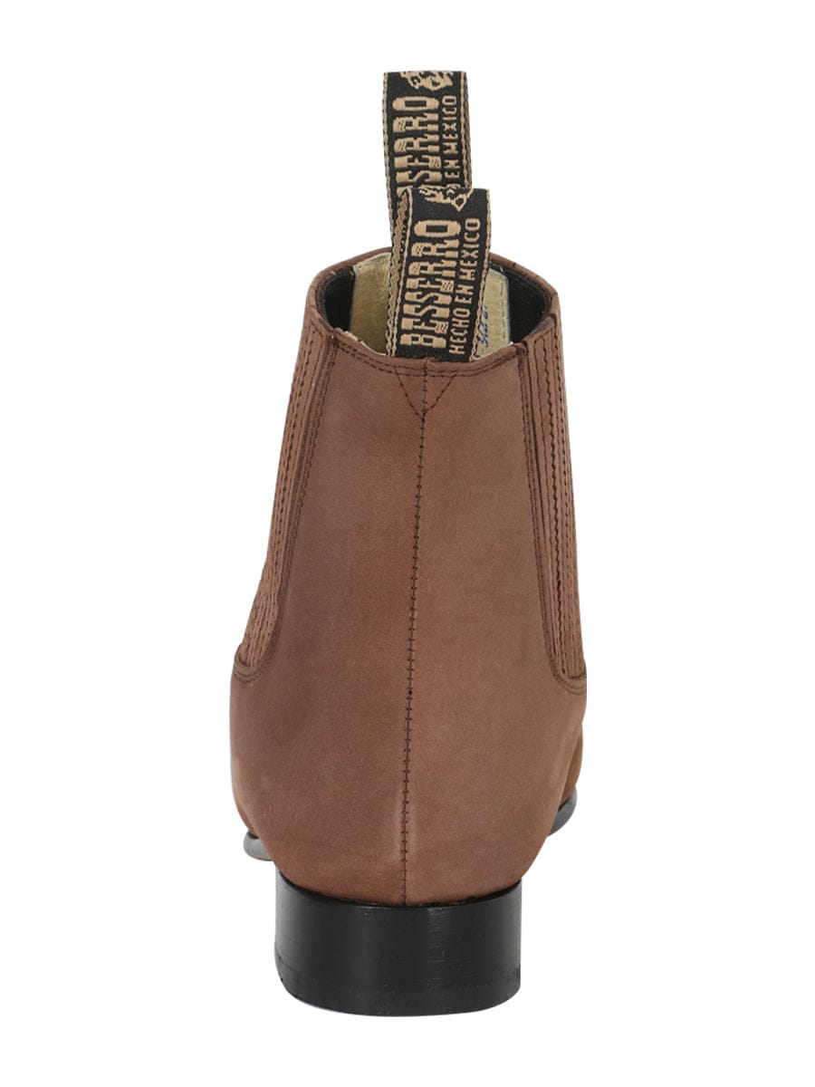 El Besserro Round Toe Ankle Boot - Nobuck Camel 204 - Back View 