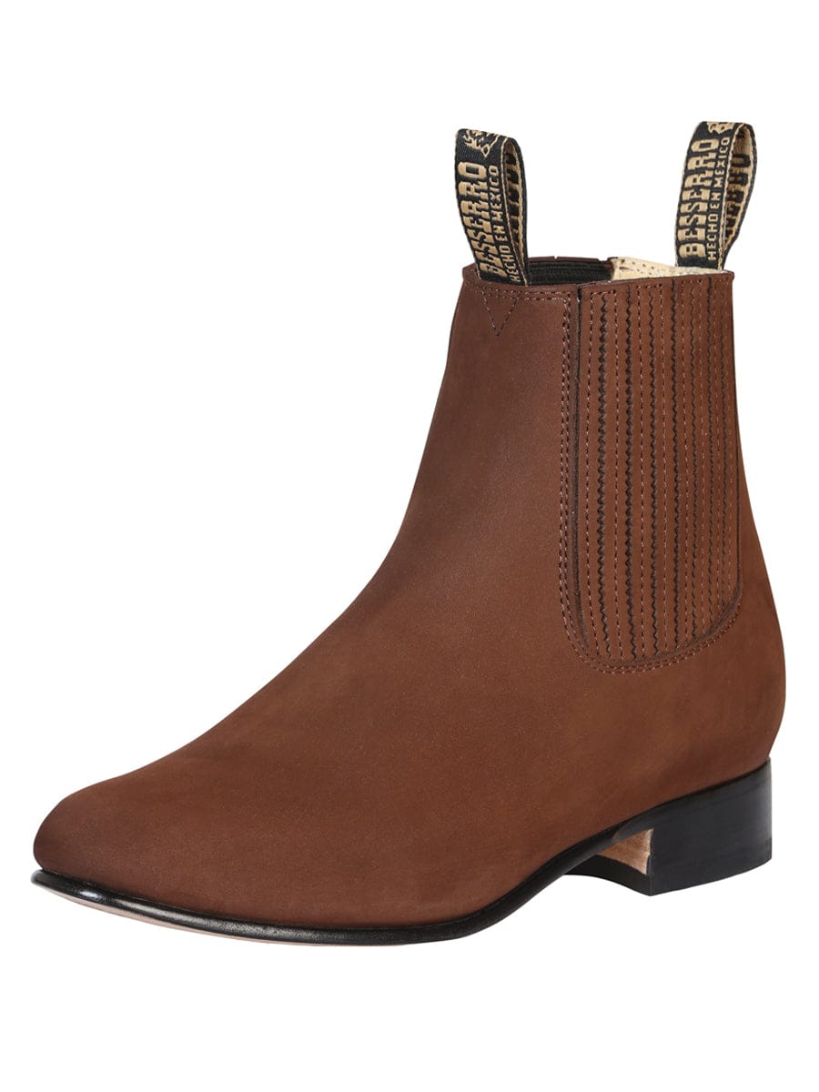 El Besserro Round Toe Ankle Boot - Nobuck Camel 204 - Side View