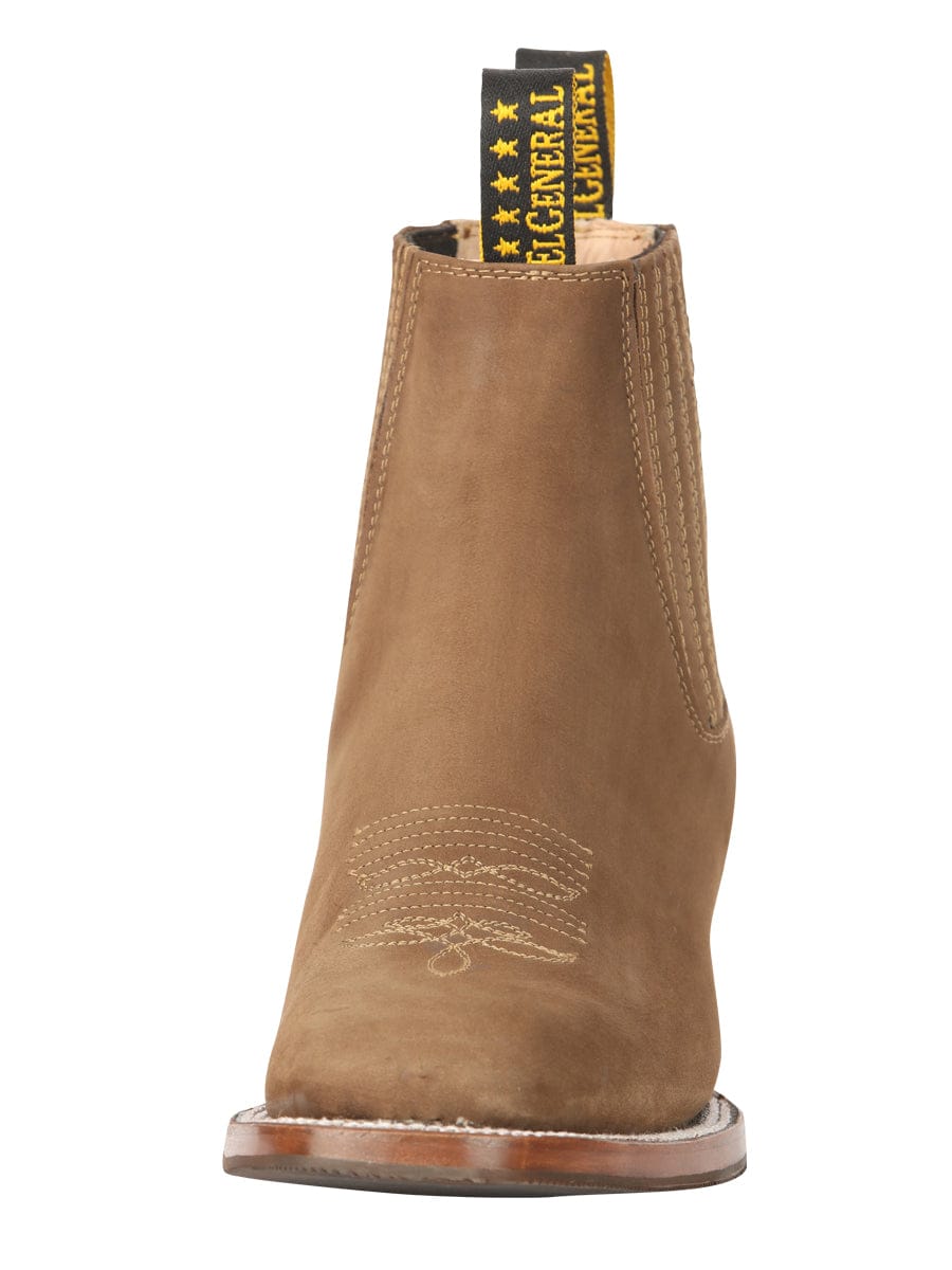 El General Western Wear CABALLERO El General Men’s Ankle Boots - Nobuck Brown 45338 front view
