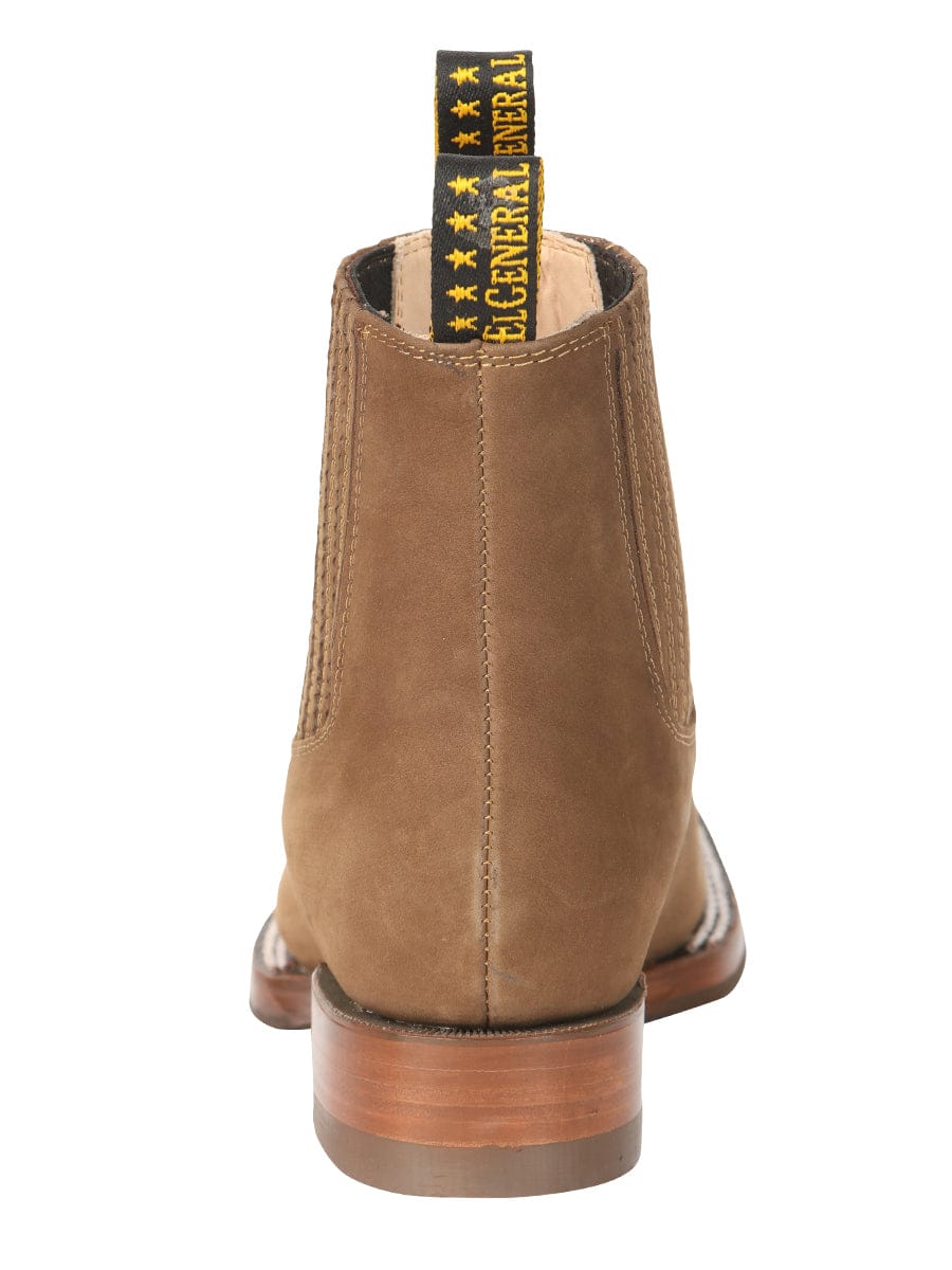 El General Western Wear CABALLERO El General Men’s Ankle Boots - Nobuck Brown 45338 back view