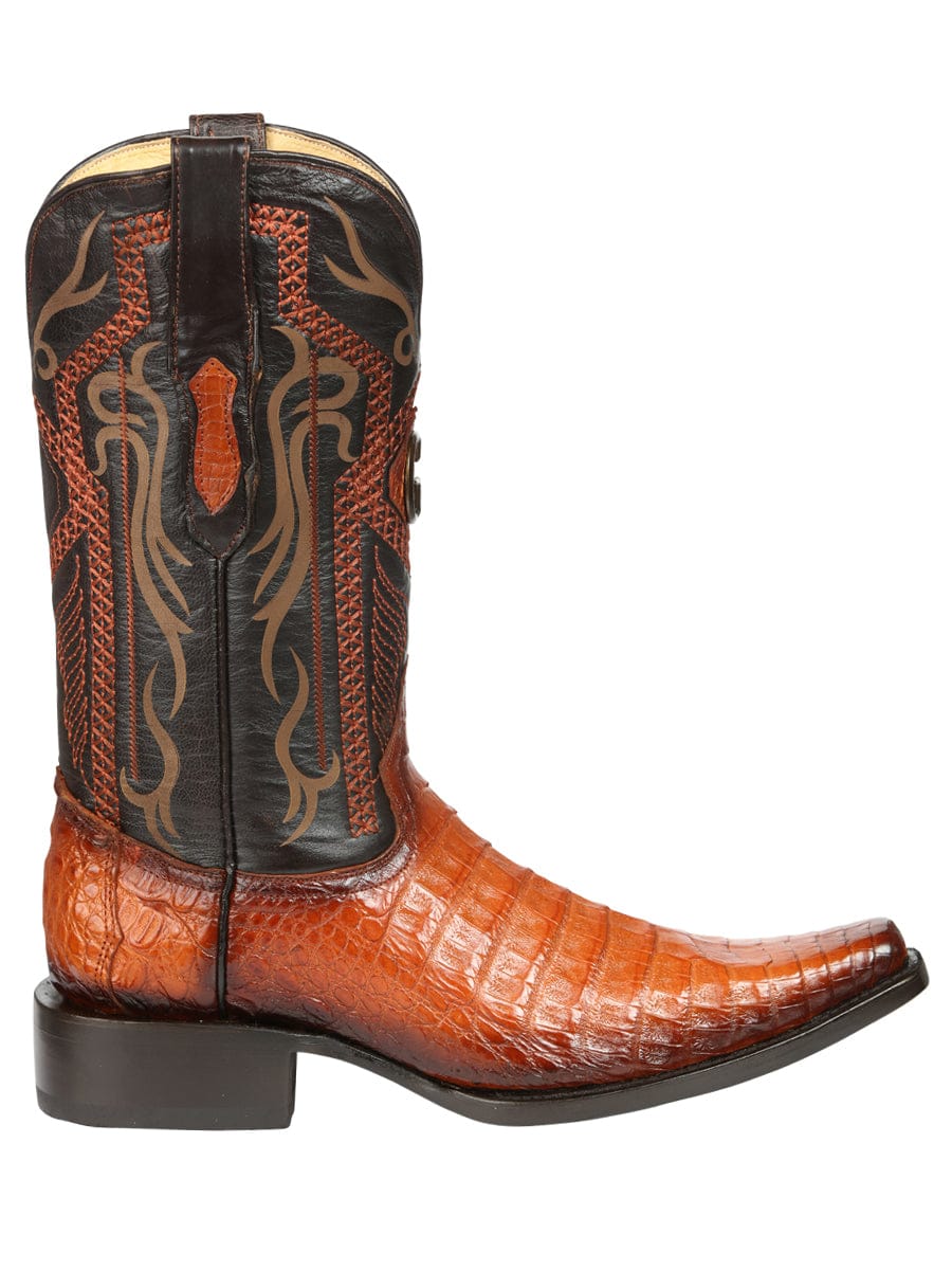 El General Western Wear El General Men's Exotic Caiman Belly Cowboy Boots - Cognac 45080 right side view