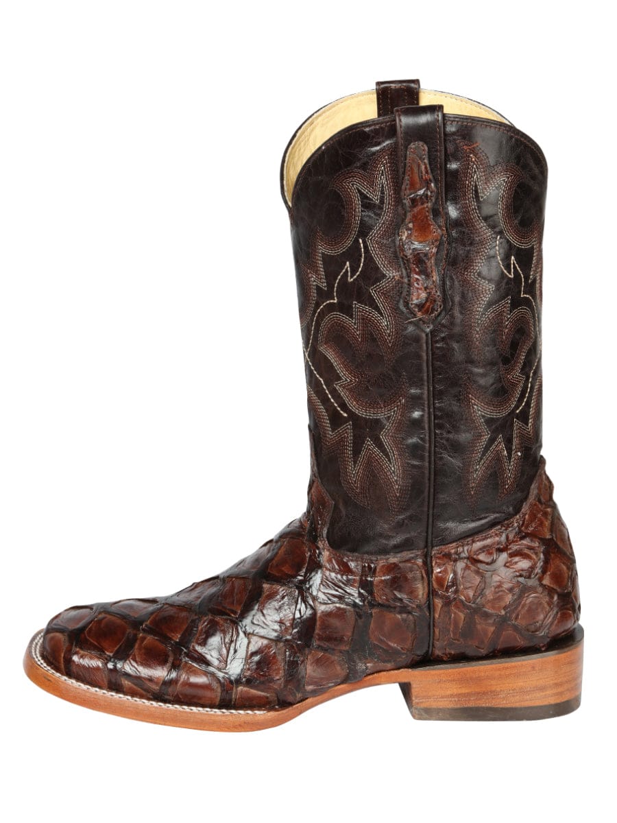 El General Western Wear El General Men's Exotic Monster Fish Rodeo Boots - Brown 44116 left side view