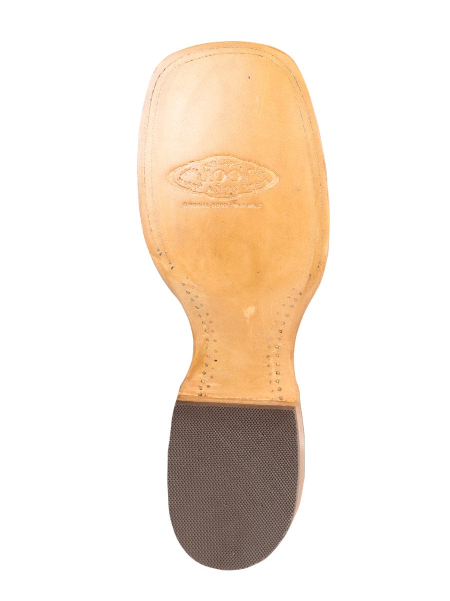 El General Western Wear El General Men's Exotic Monster Fish Rodeo Boots - Cream 44114 sole view