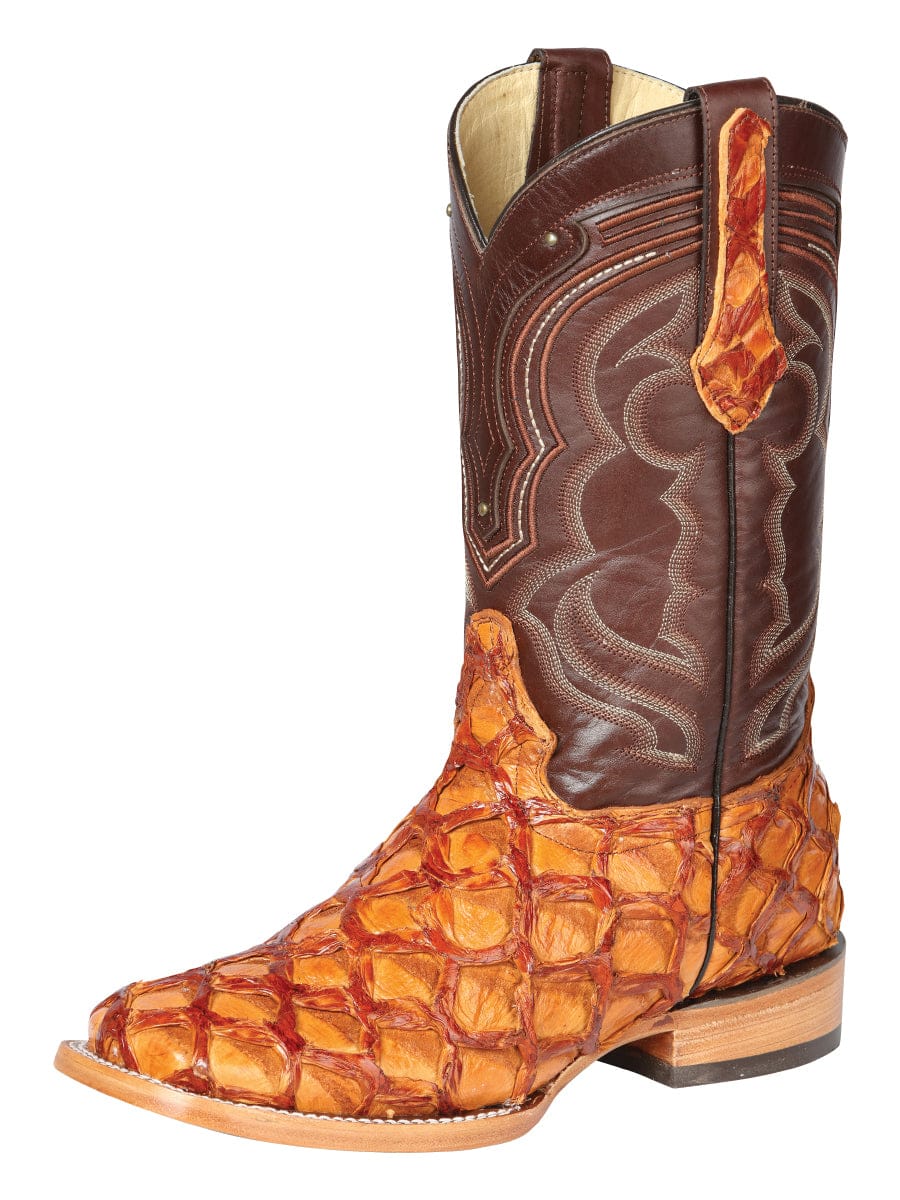 El General Western Wear El General Men's Exotic Monster Fish Rodeo Boots - Honey 44606 left side view