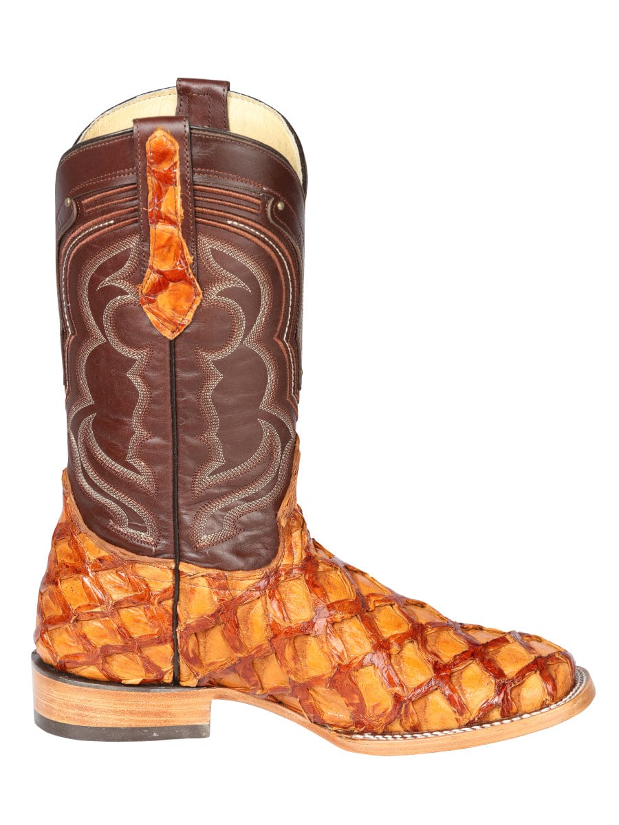 El General Western Wear El General Men's Exotic Monster Fish Rodeo Boots - Honey 44606 right side view