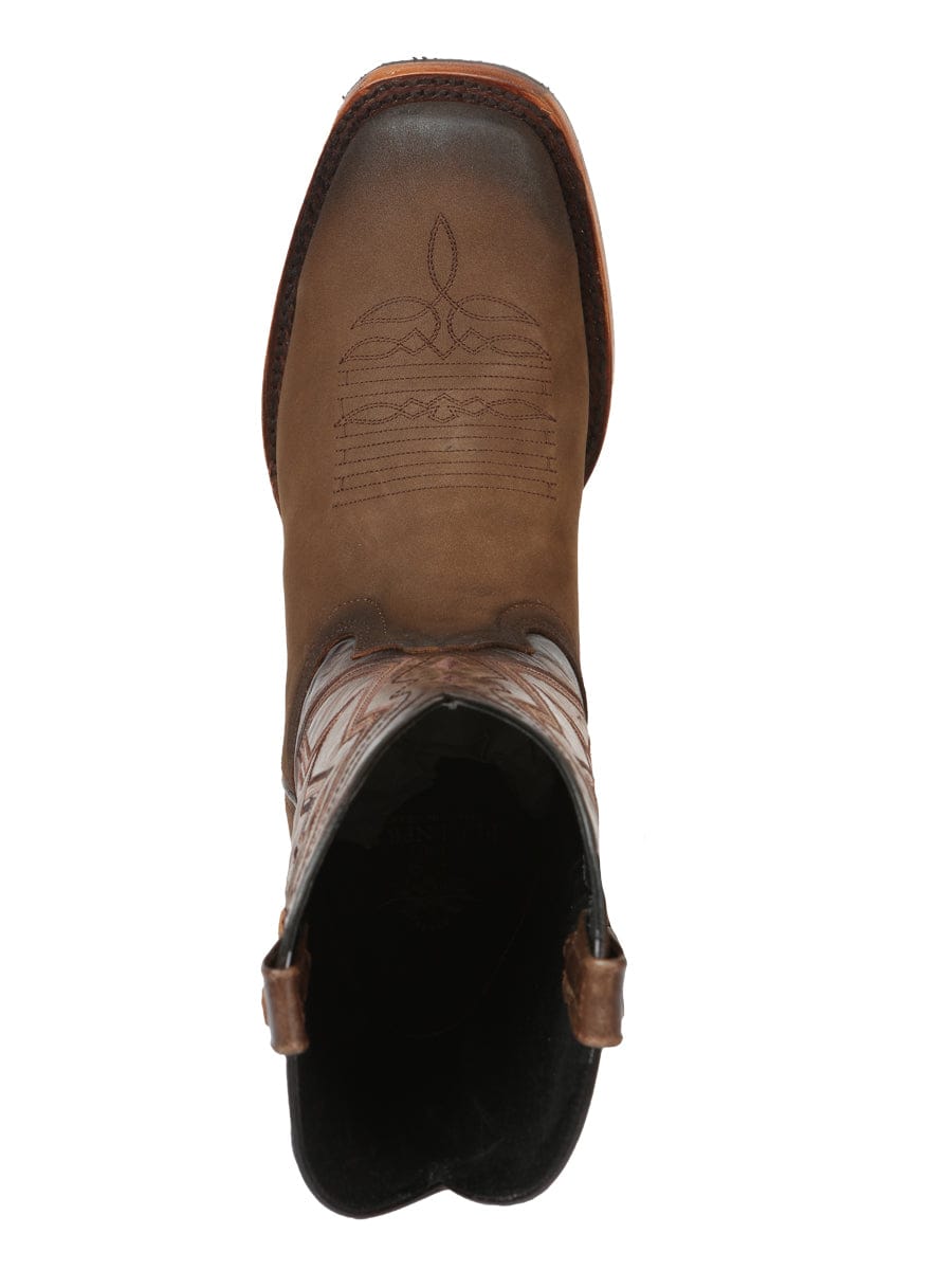 El General Men's Rodeo Boots Nobuck Camel 45568 - Top View