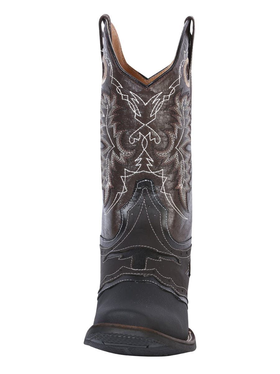 El General Men's Square Toe Cowboy Boot - Keblar Black 33308 - Front View