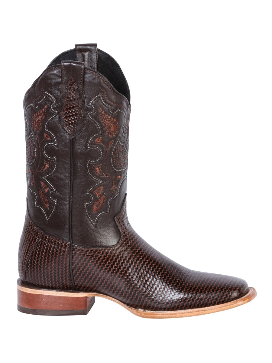 El General Men’s Square Toe Leather Cowboy Boot  Printed Lizard 41791 - Right View