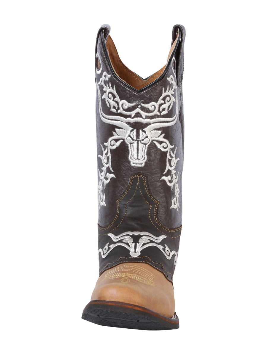 El General Western Wear CABALLERO El General Rodeo Boot - Crazy  Honey/ Dark Brown 33316 front view