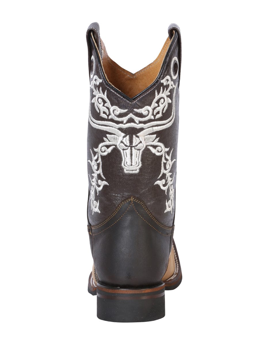 El General Western Wear CABALLERO El General Rodeo Boot - Crazy  Honey/ Dark Brown 33316 back view