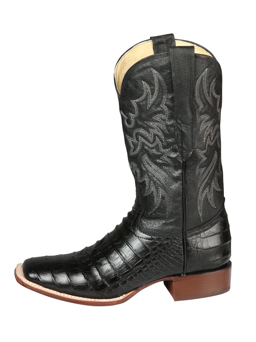 El General Rodeo - Printed Alligator leather boots Black 44938 - Left Side View