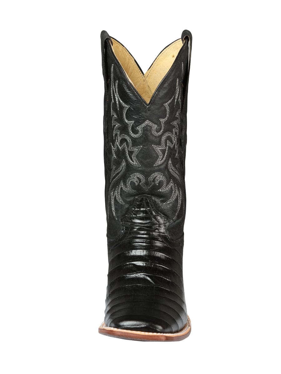 El General Rodeo - Printed Alligator leather boots Black 44938 - Front View