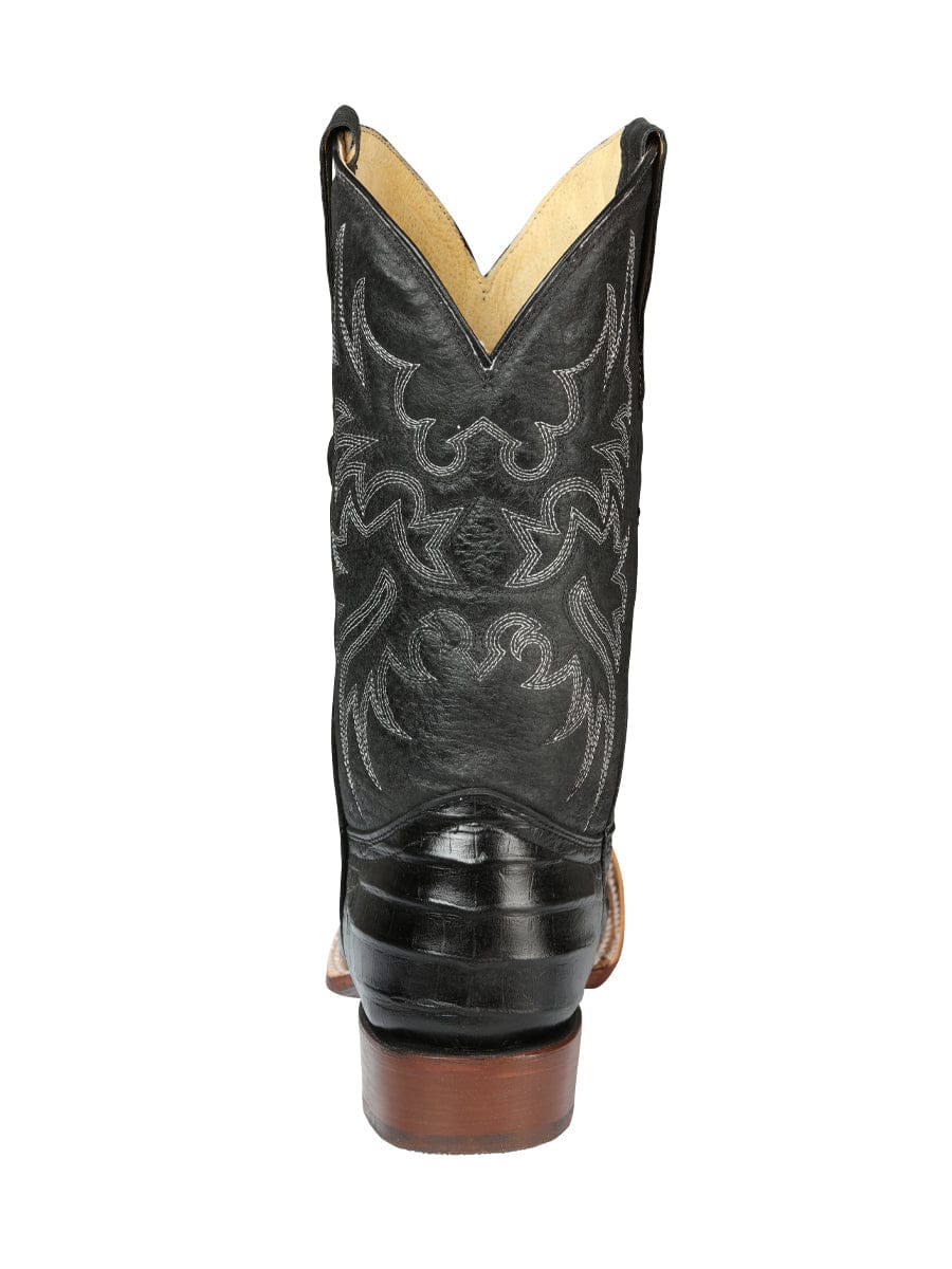El General Rodeo - Printed Alligator leather boots Black 44938 - Back View