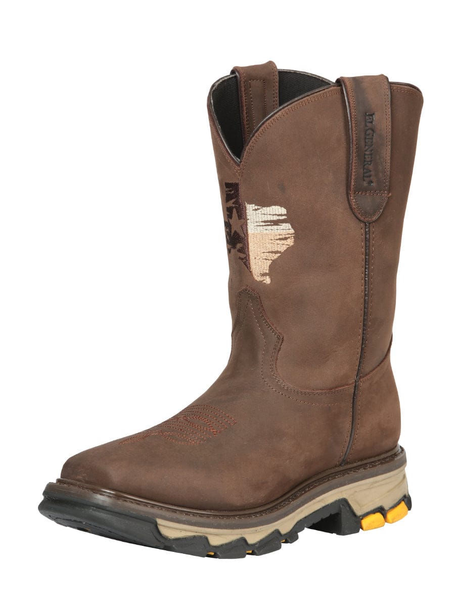 El General Western Wear CABALLERO El General Rodeo Work Boot - Brown 44696 side view