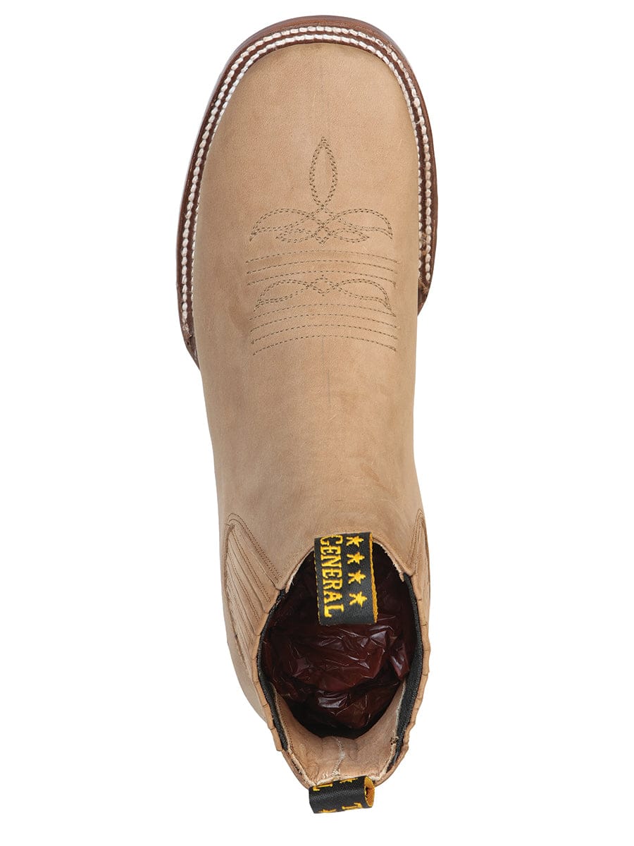 El General Western Wear CABALLERO El General Square Toe Ankle Boot - Nobuck Sand 126191