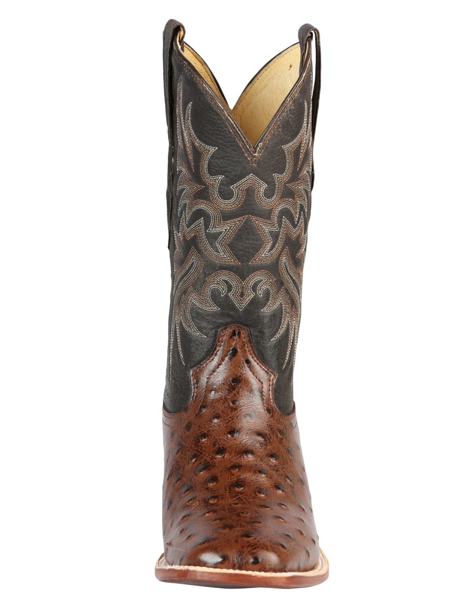 El Señor de los Cielos Men’s Rodeo Boot - Printed Ostrich Leather Brown 44934 - Front View
