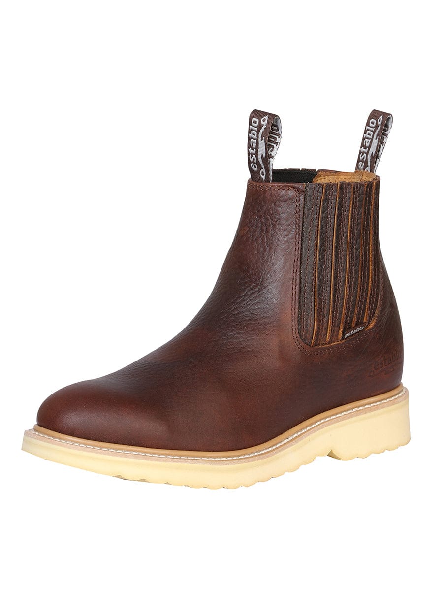 El General Western Wear CABALLERO Establo Men’s Work Ankle Boot - Bull Fight Leather - Honey 22953 side view