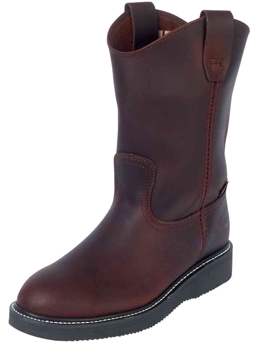 Establo Men’s Work Boot Grasso Leather - Vino 24962 - Side View