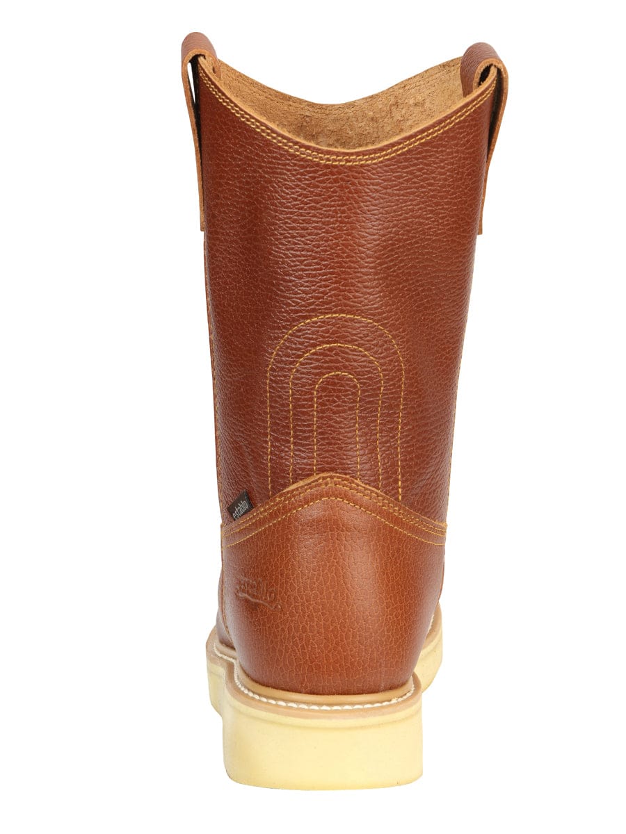 El General Western Wear CABALLERO Establo Men’s Work Boot Grizzly - Honey Oak 45598 back view