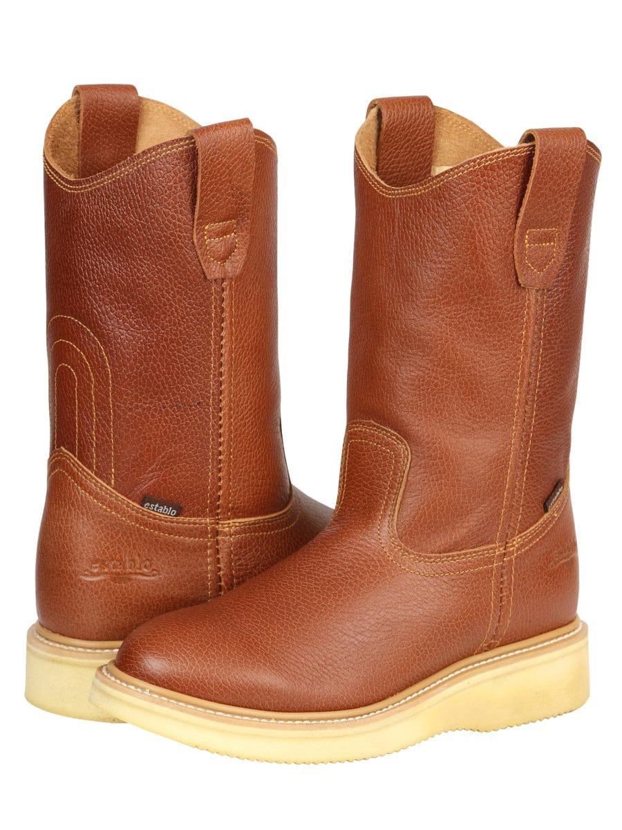 El General Western Wear CABALLERO Establo Men’s Work Boot Grizzly - Honey Oak 45598 pair view